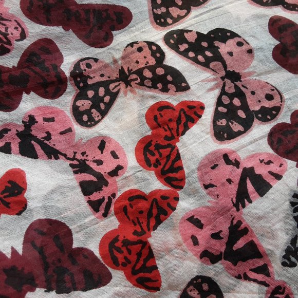 Antibes Blanc 100% Silk Scarf, Butterflies | New! - Picture 4 of 10